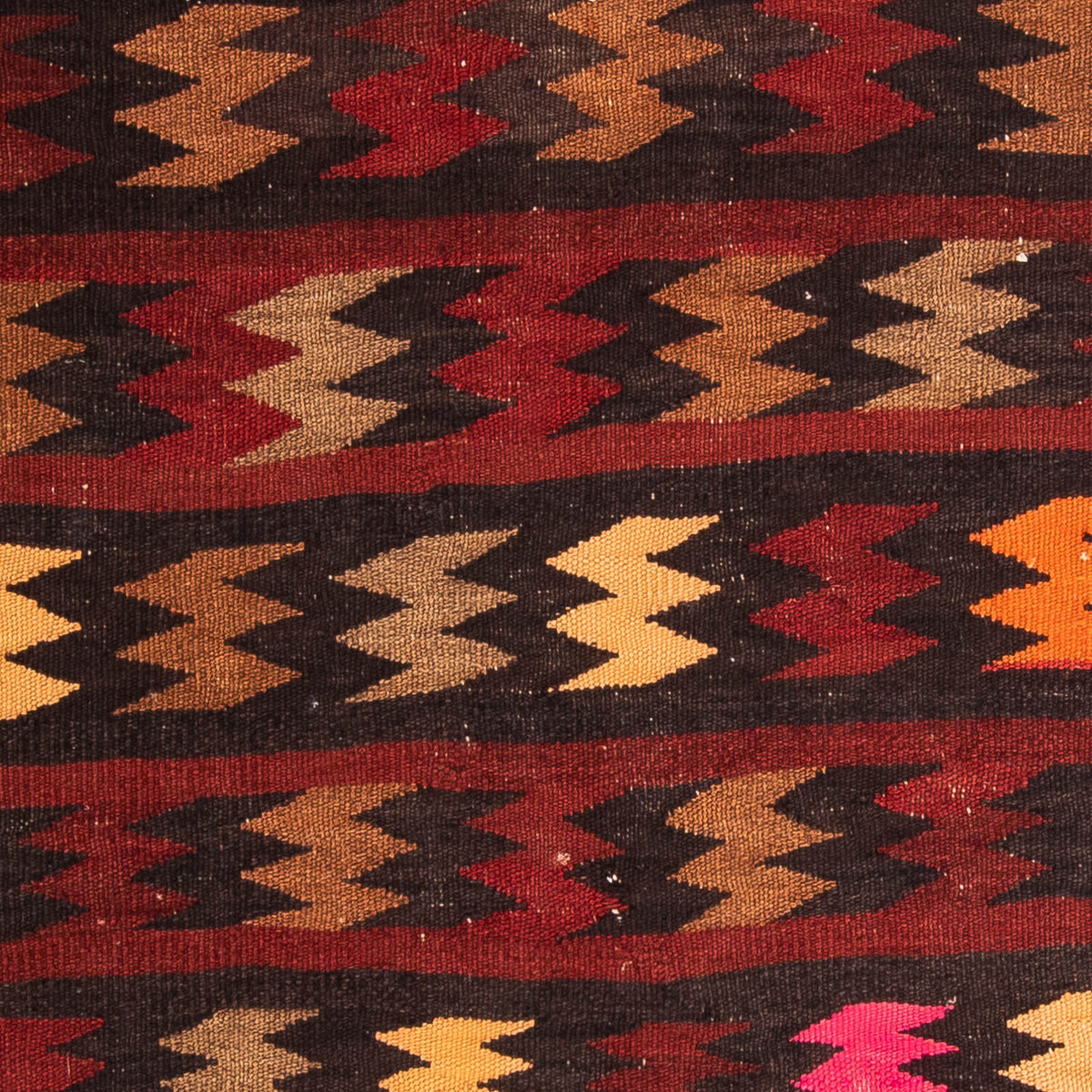 Kelim-matta - gammal - 110 x 100 cm - flerfärgad