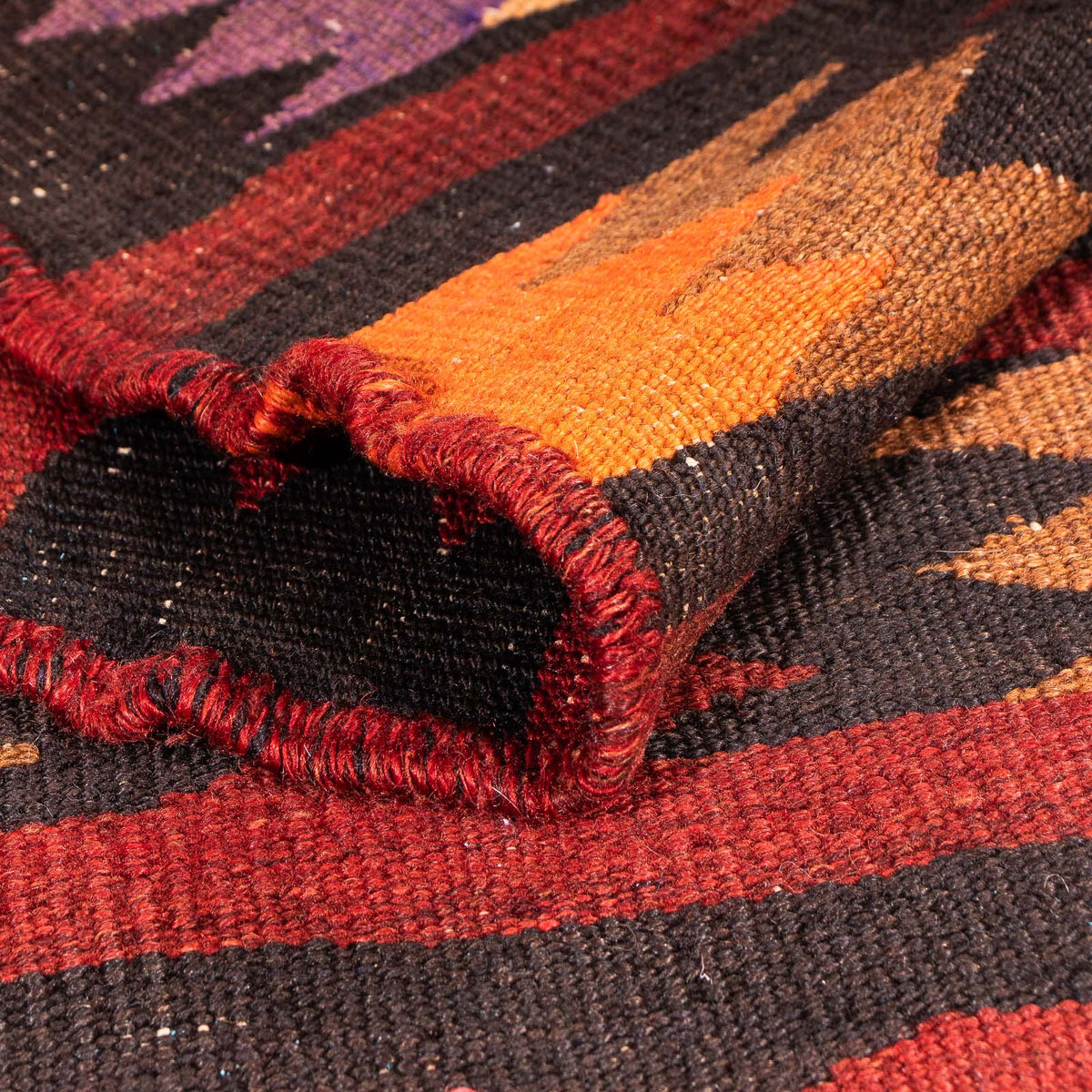 Kelim-matta - gammal - 110 x 100 cm - flerfärgad