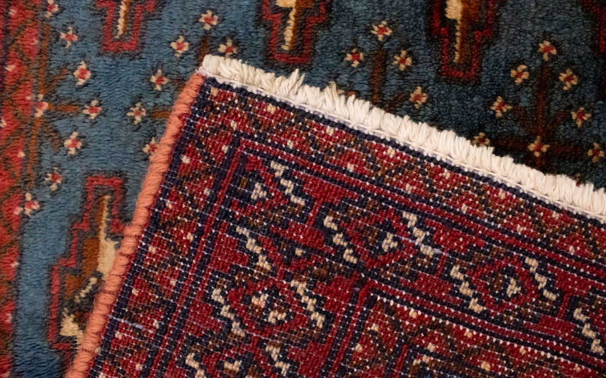 Turkaman-matta - 130 x 60 cm - blå