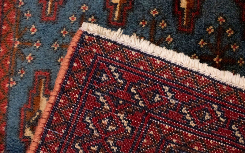 Turkaman-matta - 130 x 60 cm - blå