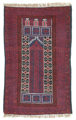 Baluch-matta - 131 x 85 cm - röd