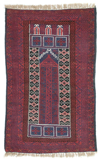 Baluch-matta - 131 x 85 cm - röd