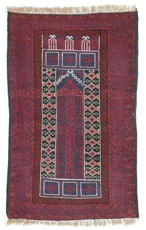 Baluch-matta - 131 x 85 cm - röd