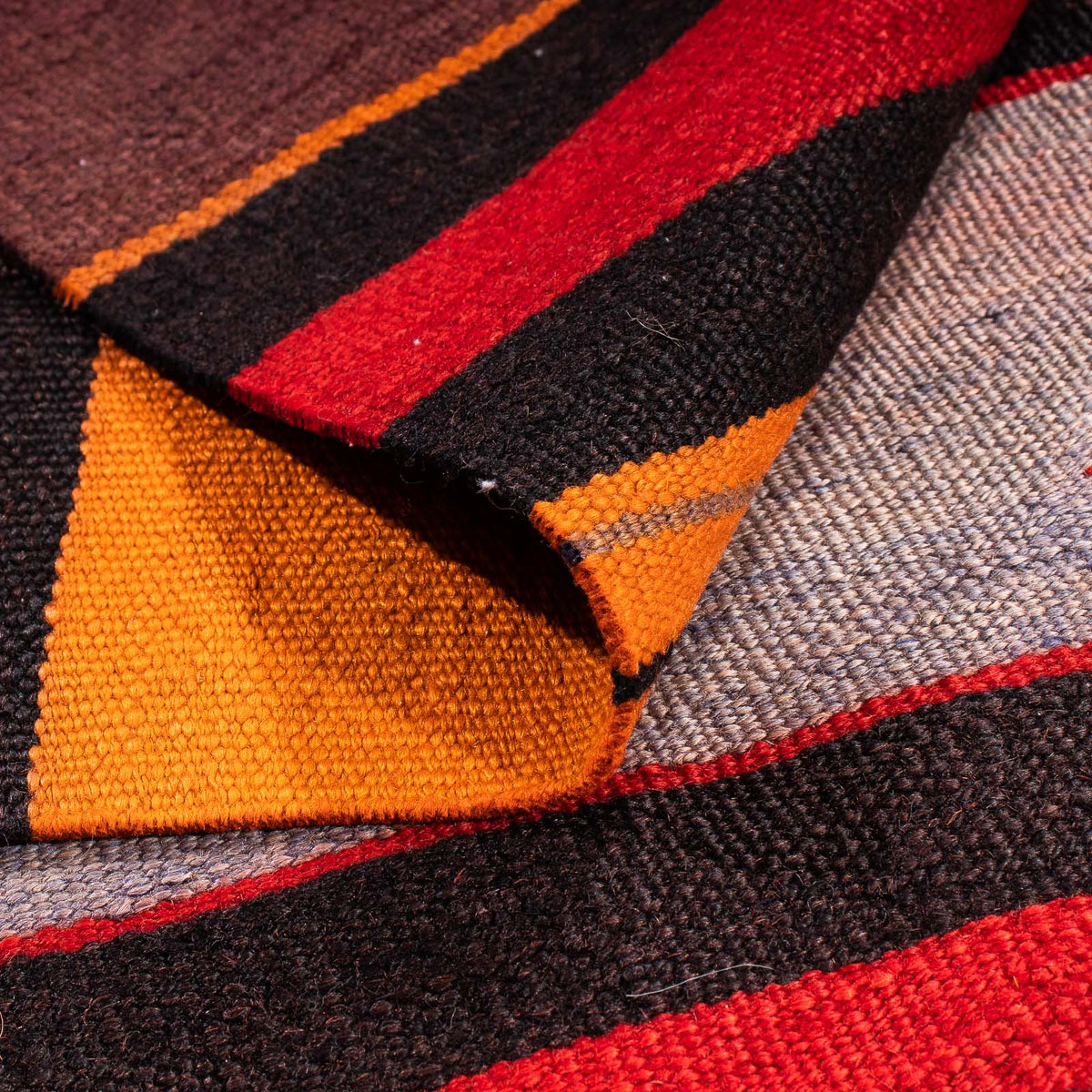 Kelim-matta - gammal kvadrat  - 145 x 140 cm - flerfärgad