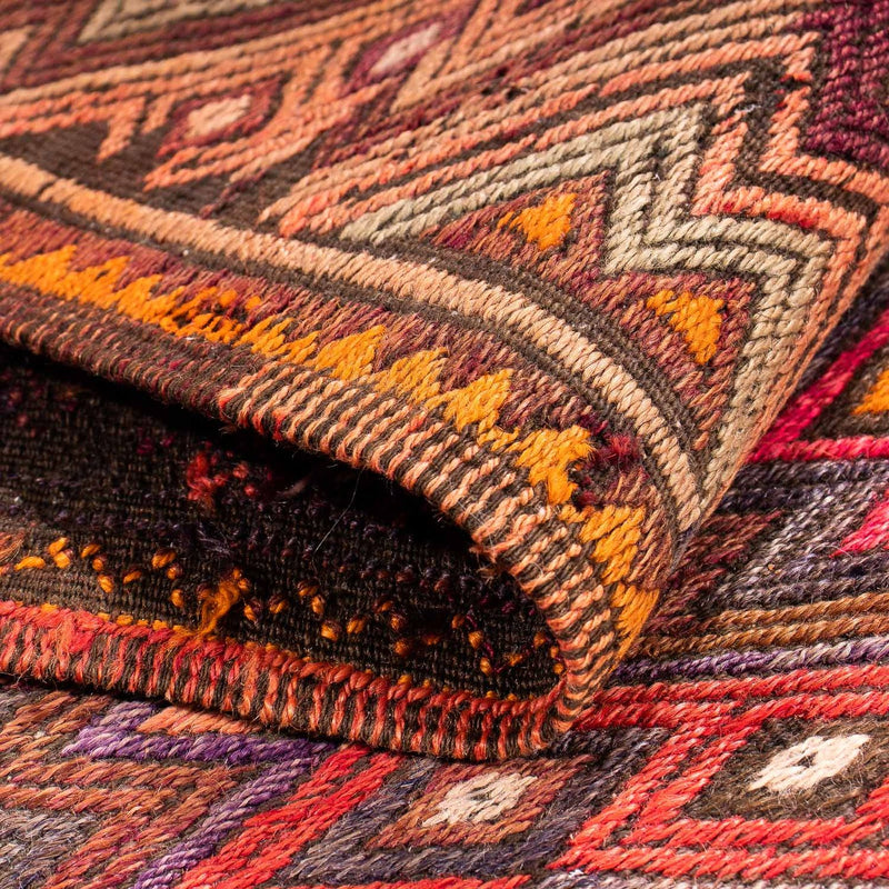 Runner Kelim-matta - gammal - 400 x 75 cm - flerfärgad