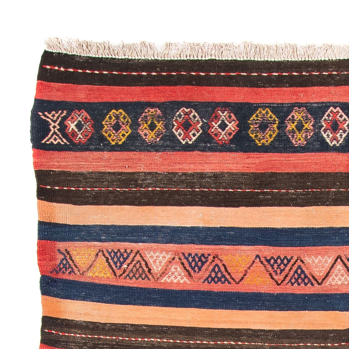 Kelim-matta - gammal - 220 x 155 cm - flerfärgad