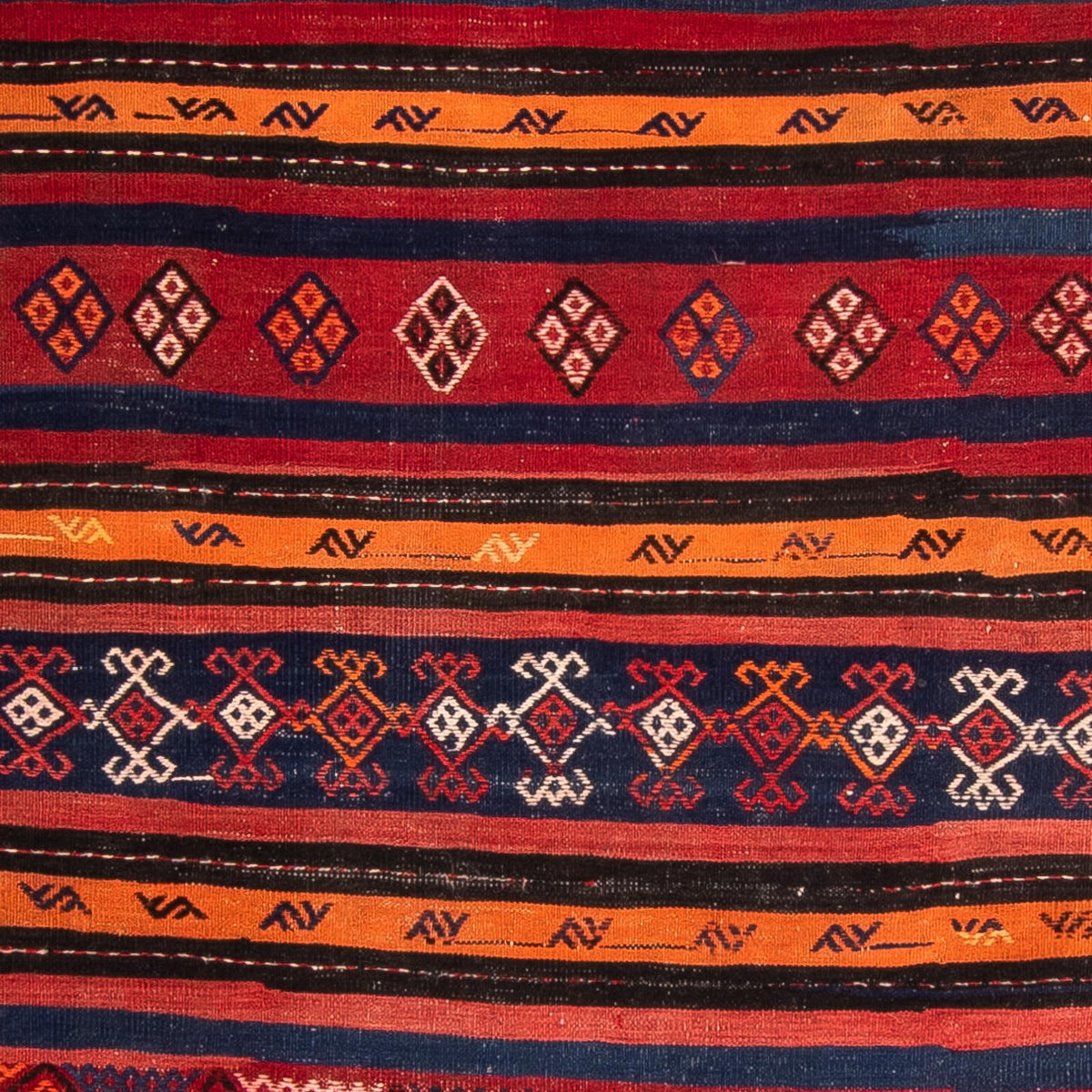 Runner Kelim-matta - gammal - 325 x 130 cm - flerfärgad