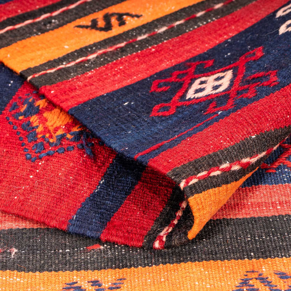 Runner Kelim-matta - gammal - 325 x 130 cm - flerfärgad