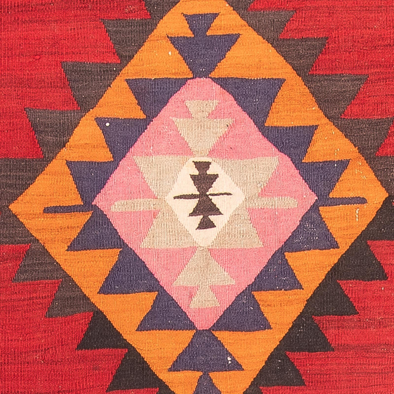 Runner Kelim-matta - gammal - 390 x 150 cm - röd