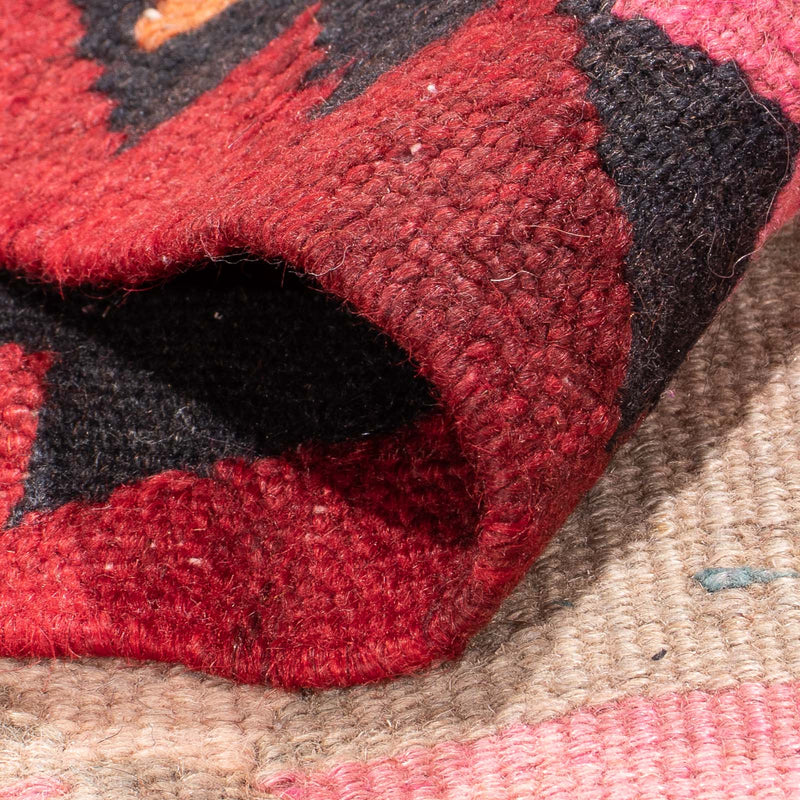 Runner Kelim-matta - gammal - 390 x 150 cm - röd