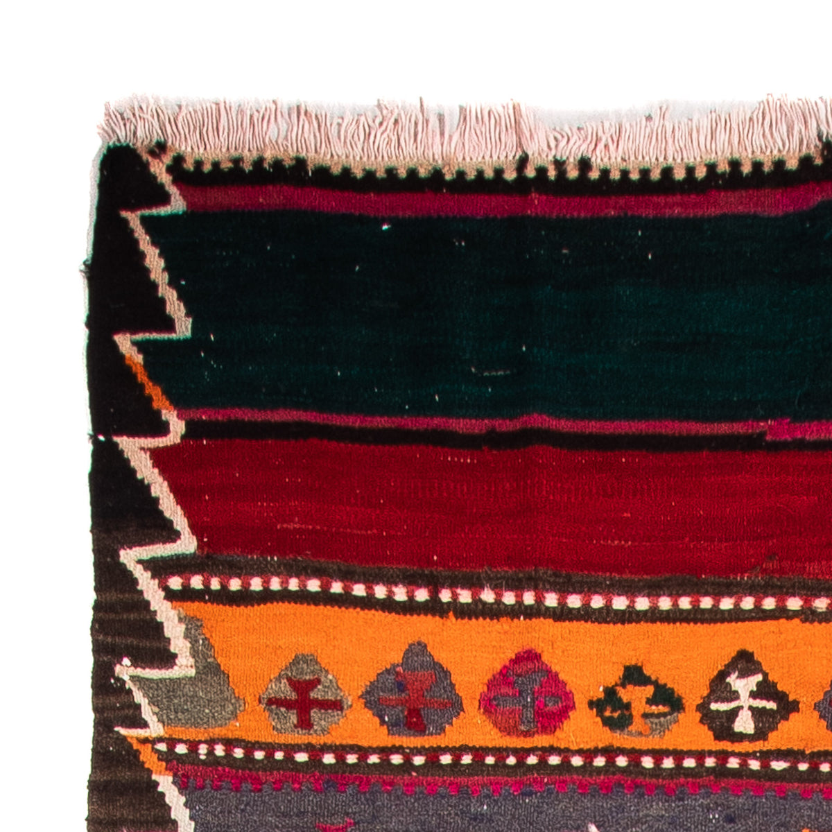 Runner Kelim-matta - gammal - 350 x 140 cm - flerfärgad