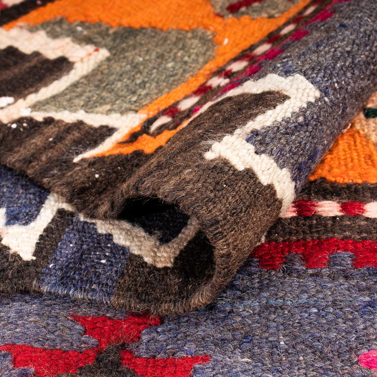 Runner Kelim-matta - gammal - 350 x 140 cm - flerfärgad