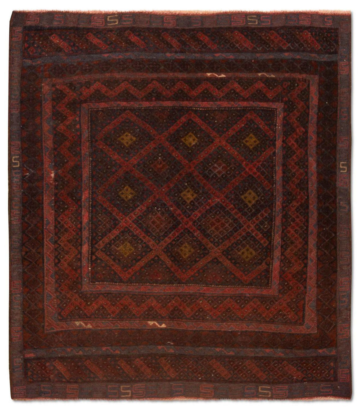 Kelim Carpet - orientalisk matta - 139 x 118 cm - brun