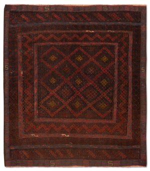 Kelim Carpet - orientalisk matta - 139 x 118 cm - brun