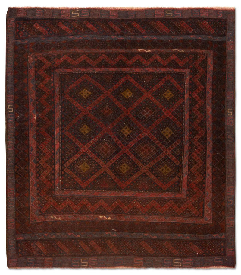 Kelim Carpet - orientalisk matta - 139 x 118 cm - brun