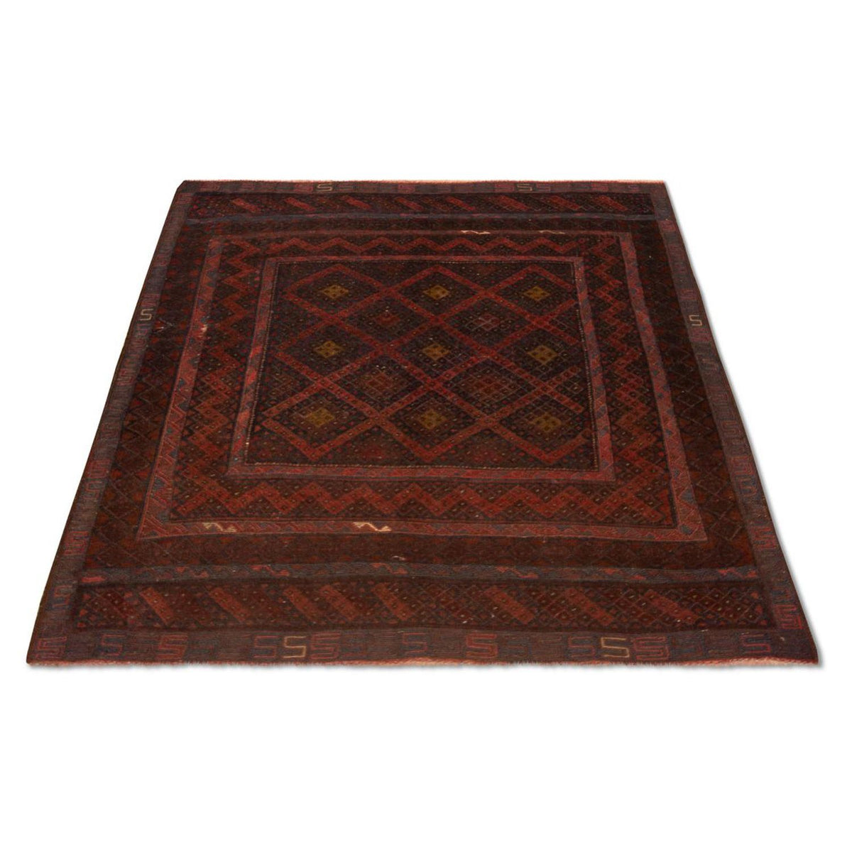 Kelim Carpet - orientalisk matta - 139 x 118 cm - brun