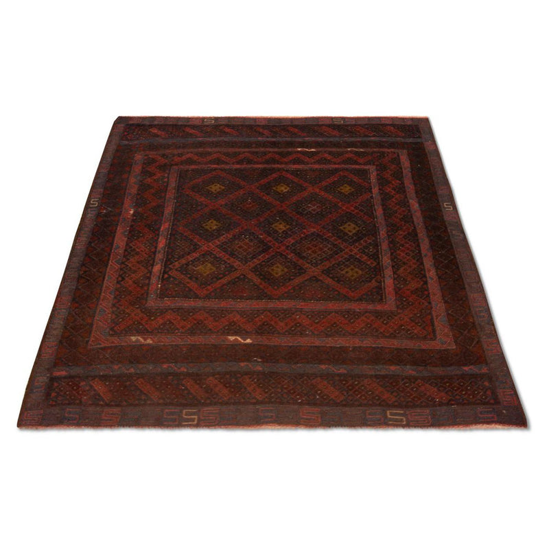 Kelim Carpet - orientalisk matta - 139 x 118 cm - brun