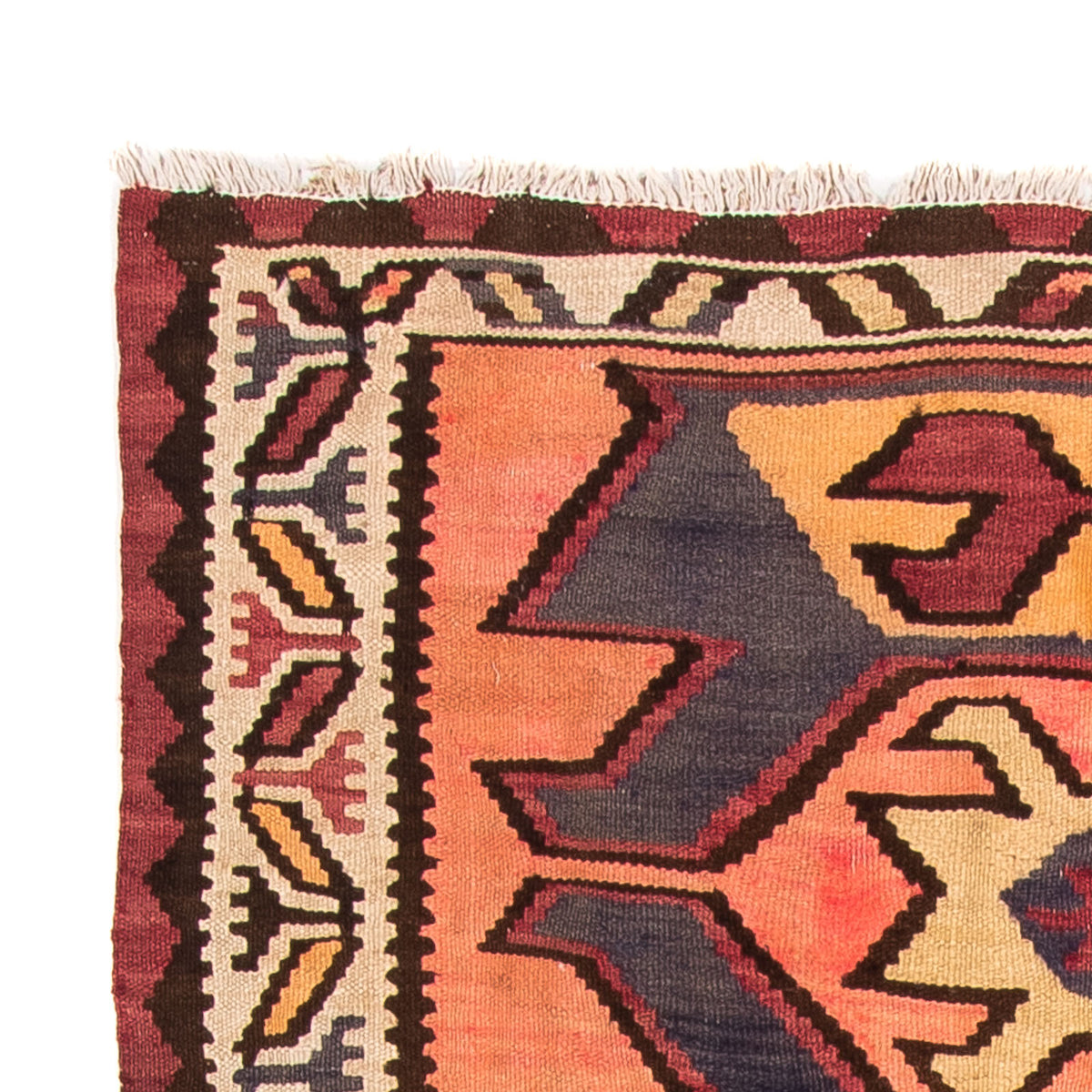 Runner Kelim-matta - gammal - 265 x 140 cm - flerfärgad