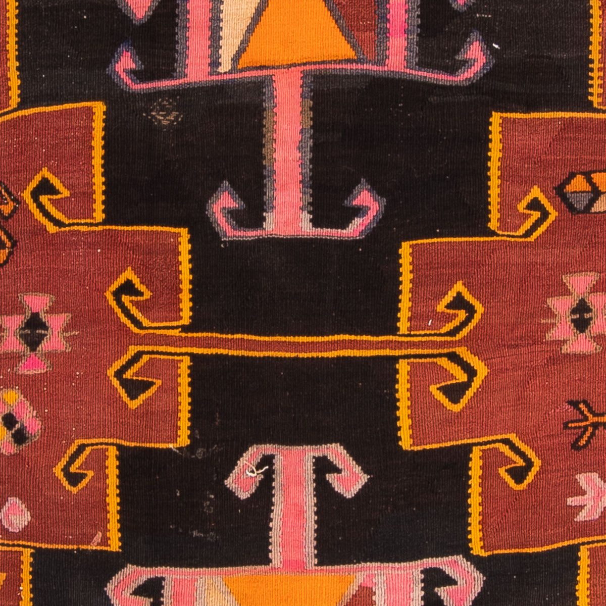 Runner Kelim-matta - gammal - 375 x 130 cm - flerfärgad