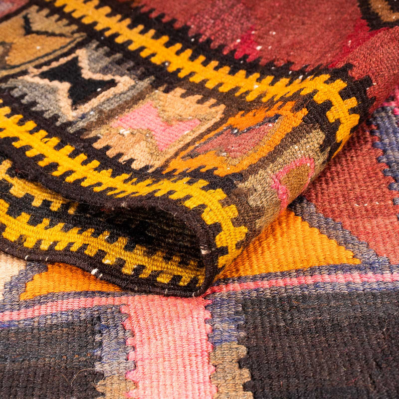 Runner Kelim-matta - gammal - 375 x 130 cm - flerfärgad