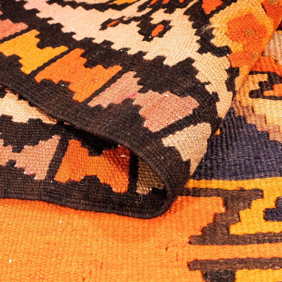 Runner Kelim-matta - gammal - 290 x 140 cm - flerfärgad