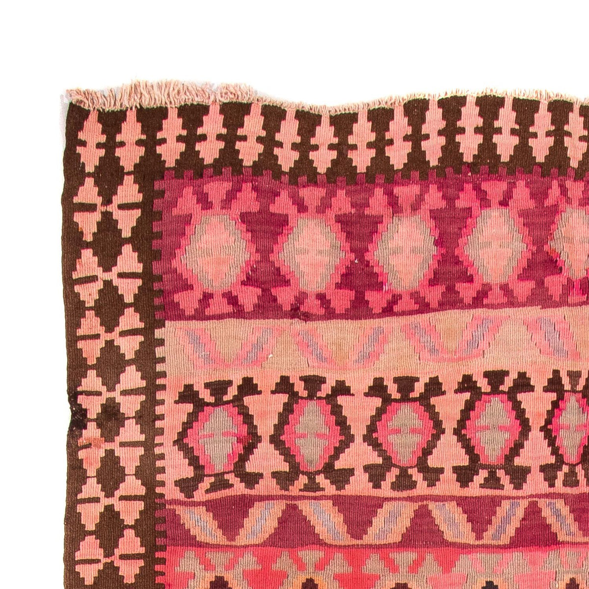 Runner Kelim-matta - gammal - 390 x 178 cm - flerfärgad