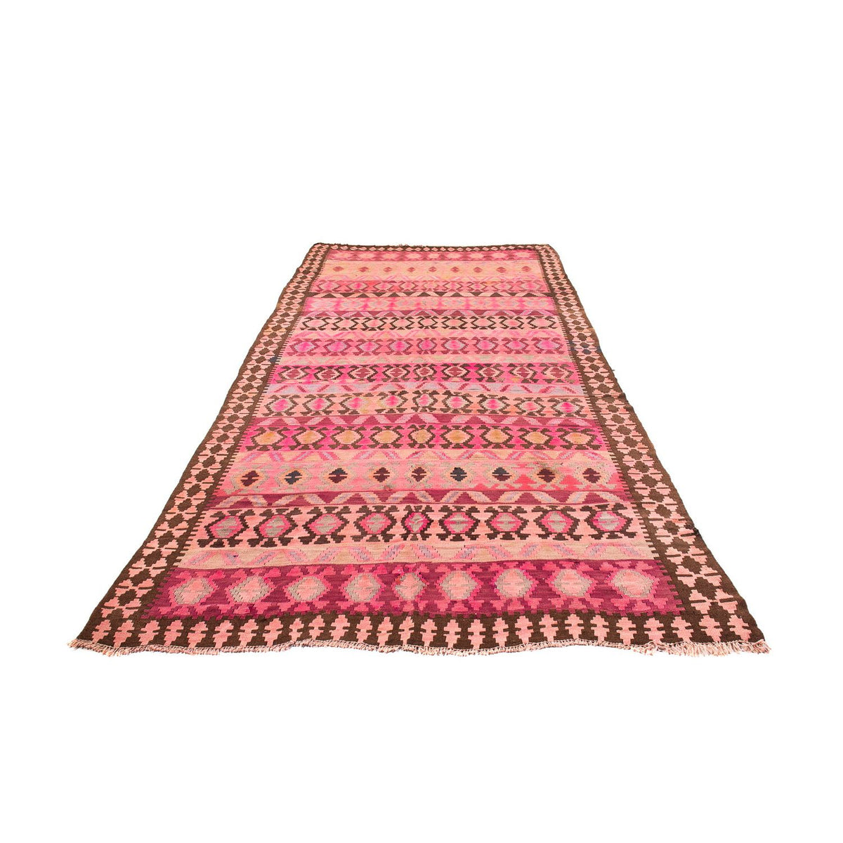 Runner Kelim-matta - gammal - 390 x 178 cm - flerfärgad
