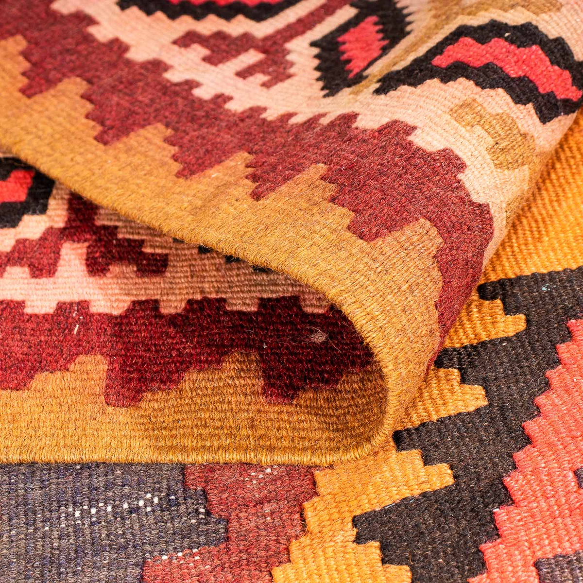 Runner Kelim-matta - gammal - 290 x 150 cm - flerfärgad