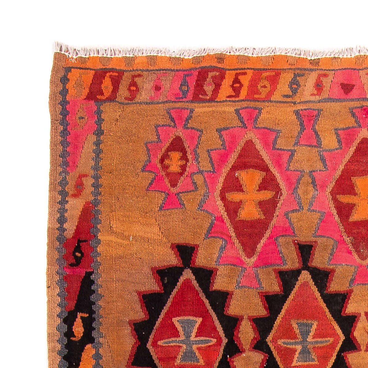 Runner Kelim-matta - gammal - 308 x 145 cm - flerfärgad