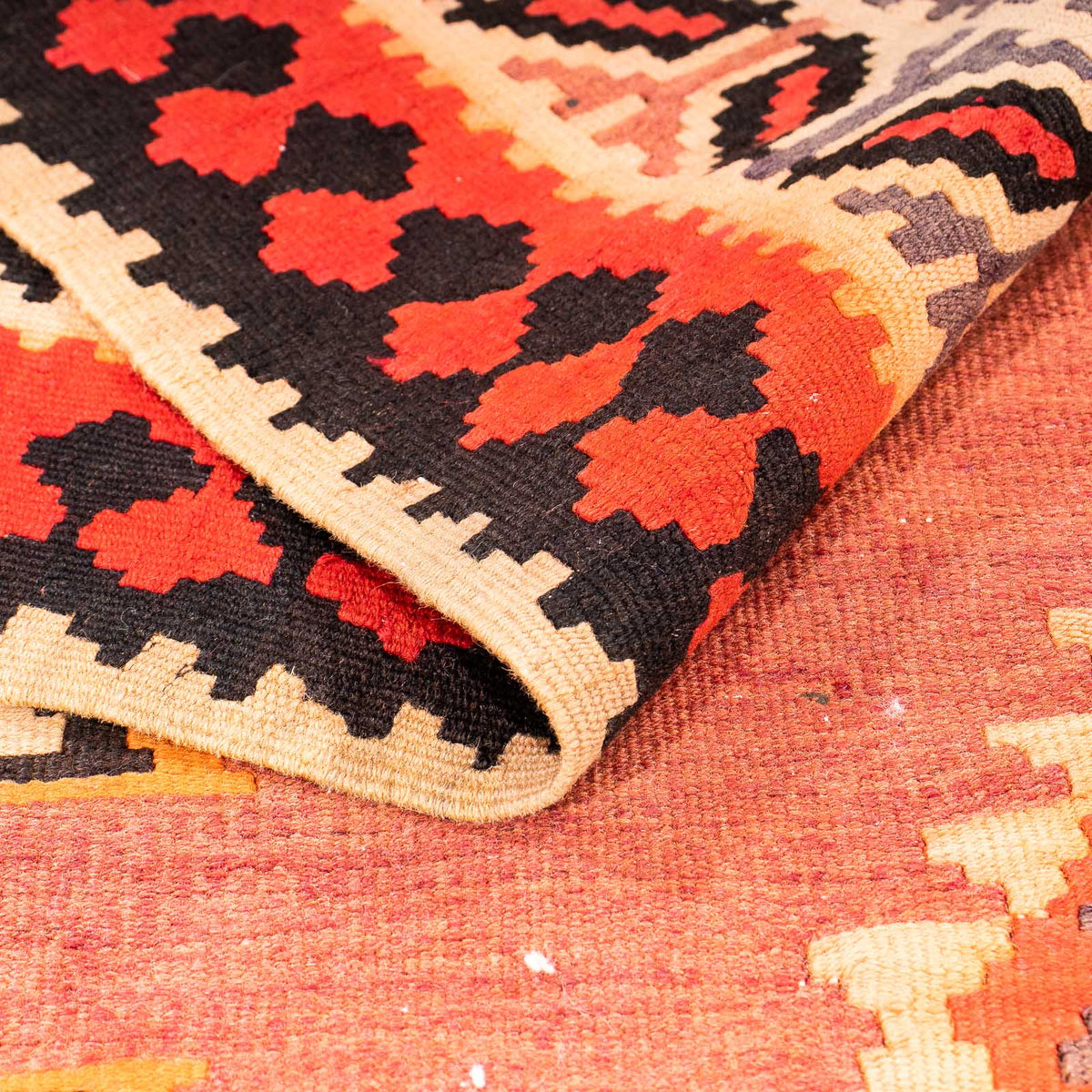 Runner Kelim-matta - gammal - 300 x 150 cm - flerfärgad