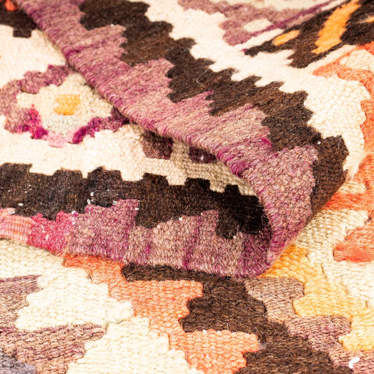 Kelim-matta - gammal - 260 x 130 cm - flerfärgad