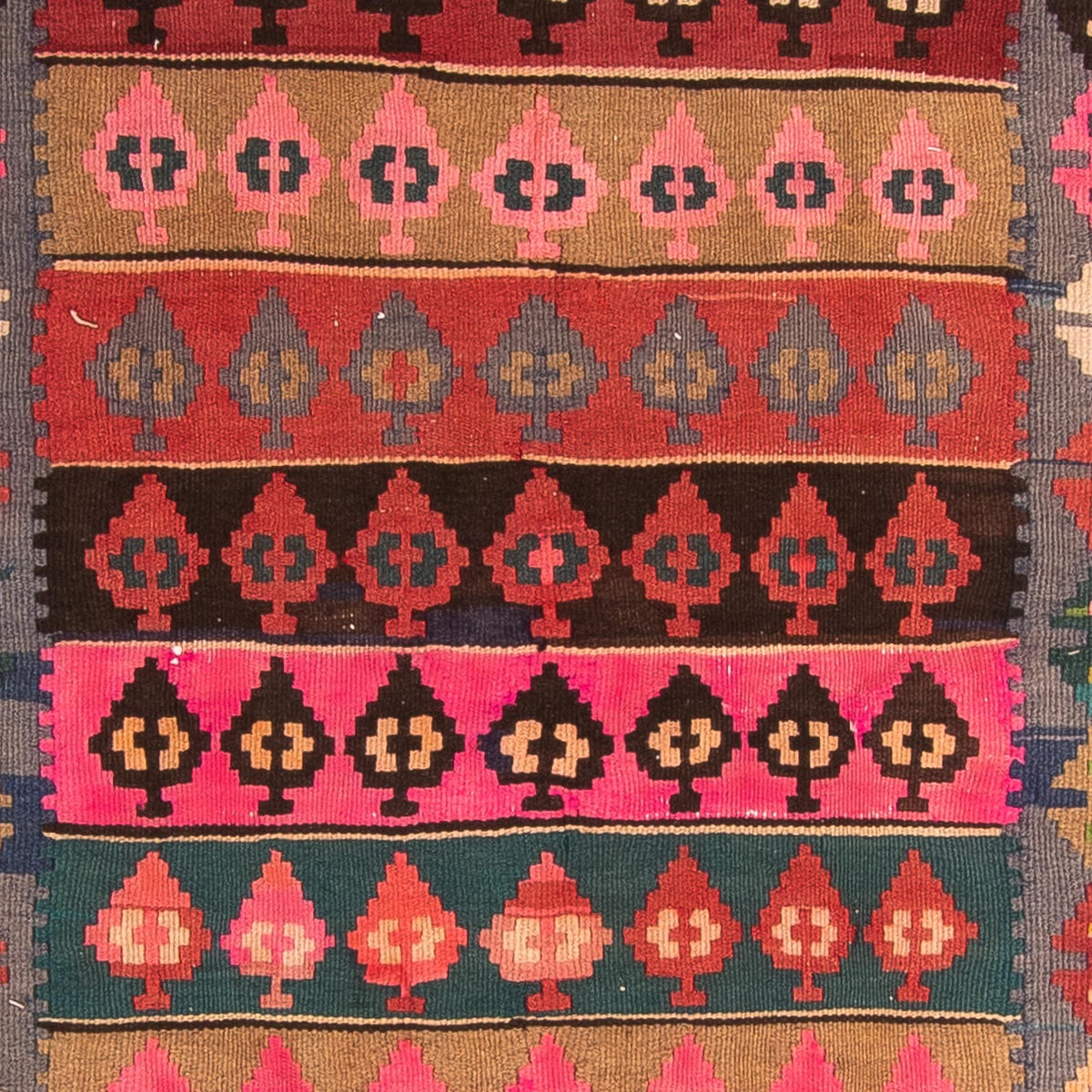 Runner Kelim-matta - gammal - 350 x 140 cm - flerfärgad