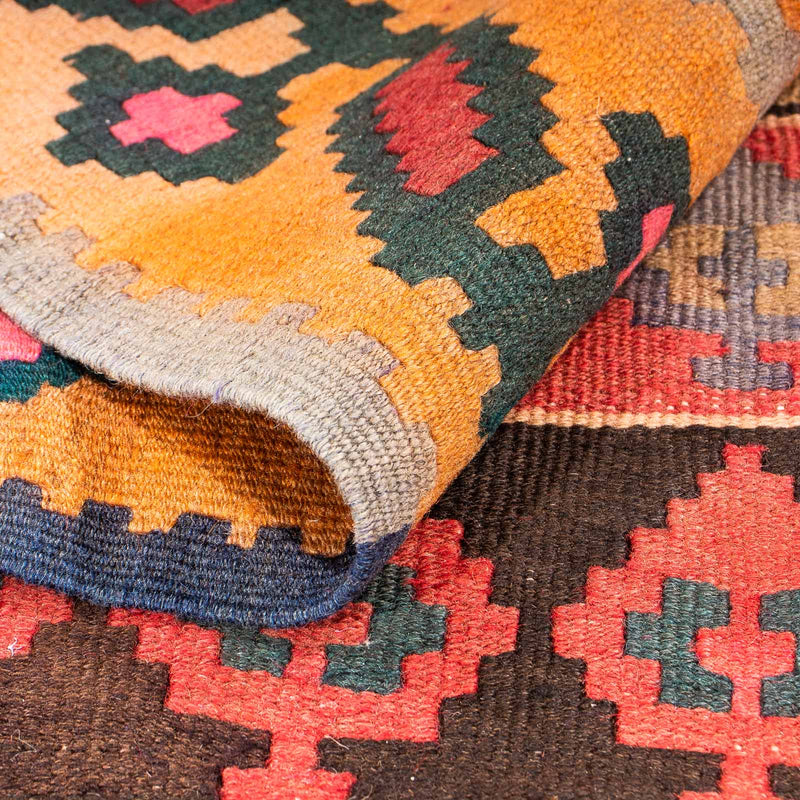 Runner Kelim-matta - gammal - 350 x 140 cm - flerfärgad