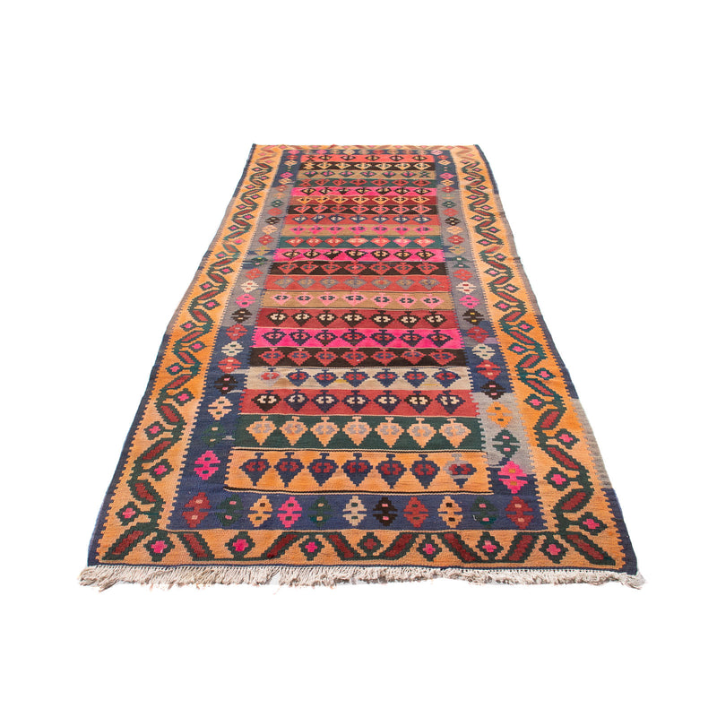 Runner Kelim-matta - gammal - 350 x 140 cm - flerfärgad