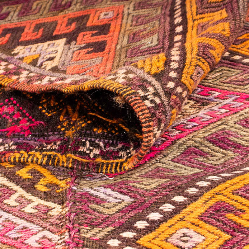 Runner Kelim-matta - gammal - 370 x 140 cm - flerfärgad