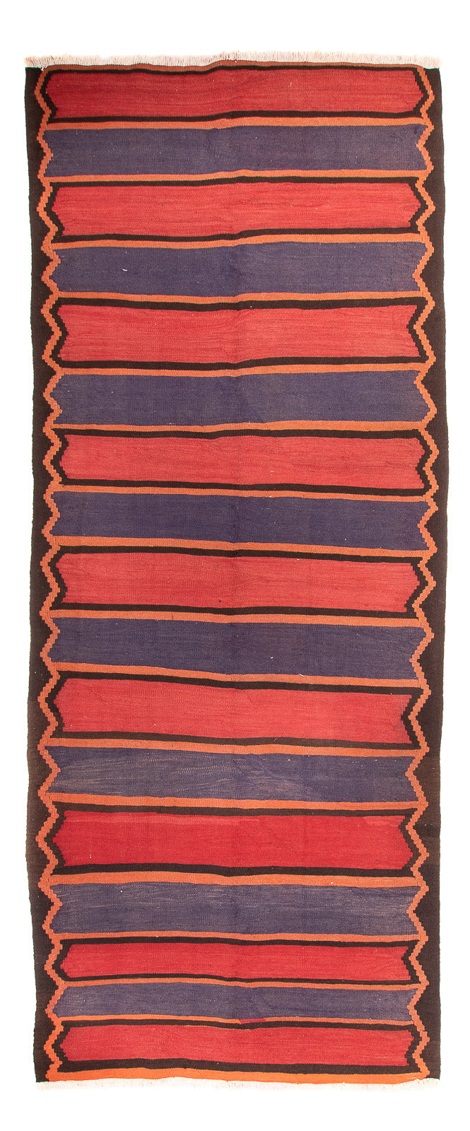 Runner Kelim-matta - gammal - 385 x 155 cm - brun