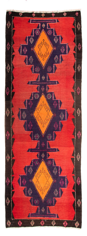 Runner Kelim-matta - gammal - 385 x 150 cm - flerfärgad