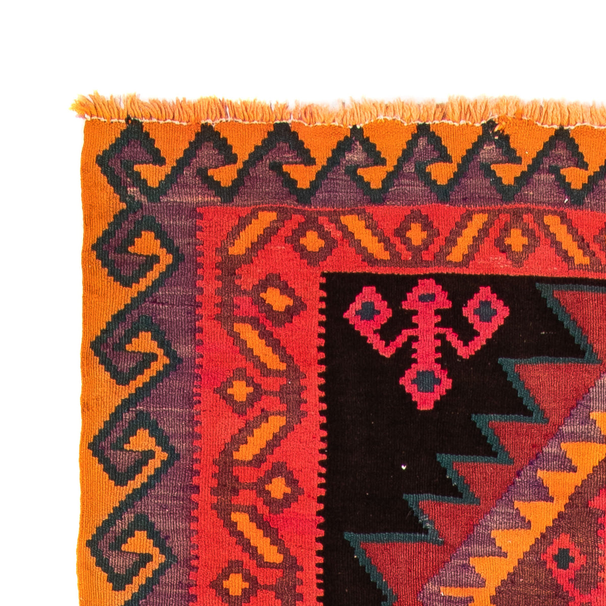 Runner Kelim-matta - gammal - 305 x 80 cm - flerfärgad