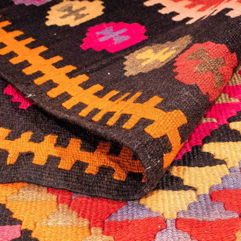 Runner Kelim-matta - gammal - 400 x 155 cm - flerfärgad