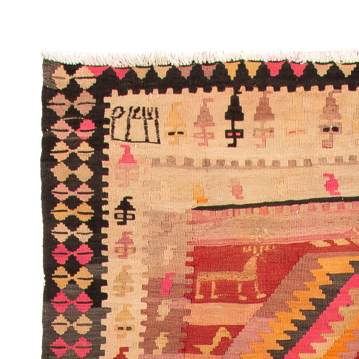 Runner Kelim-matta - gammal - 275 x 150 cm - flerfärgad