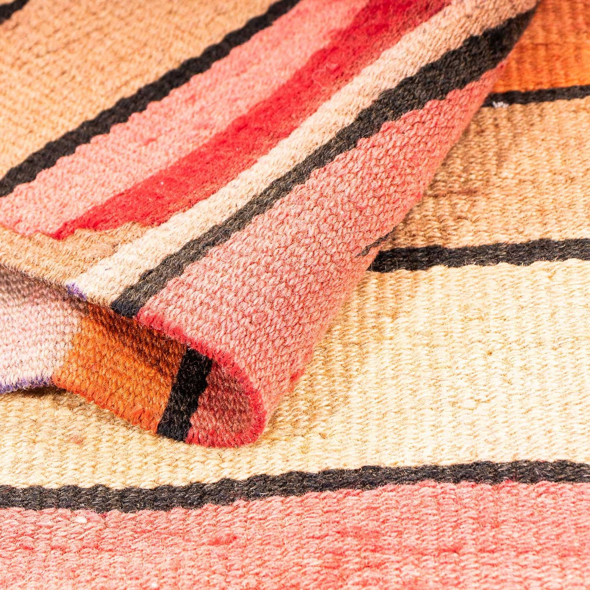 Kelim-matta - gammal - 200 x 135 cm - flerfärgad