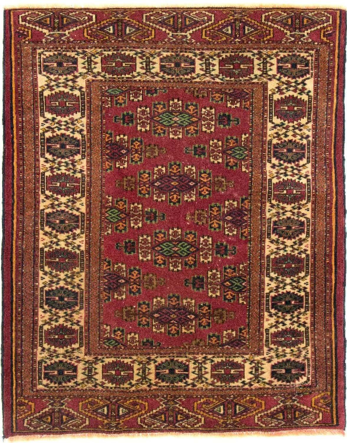 Afghansk matta - Bukhara - 106 x 94 cm - röd