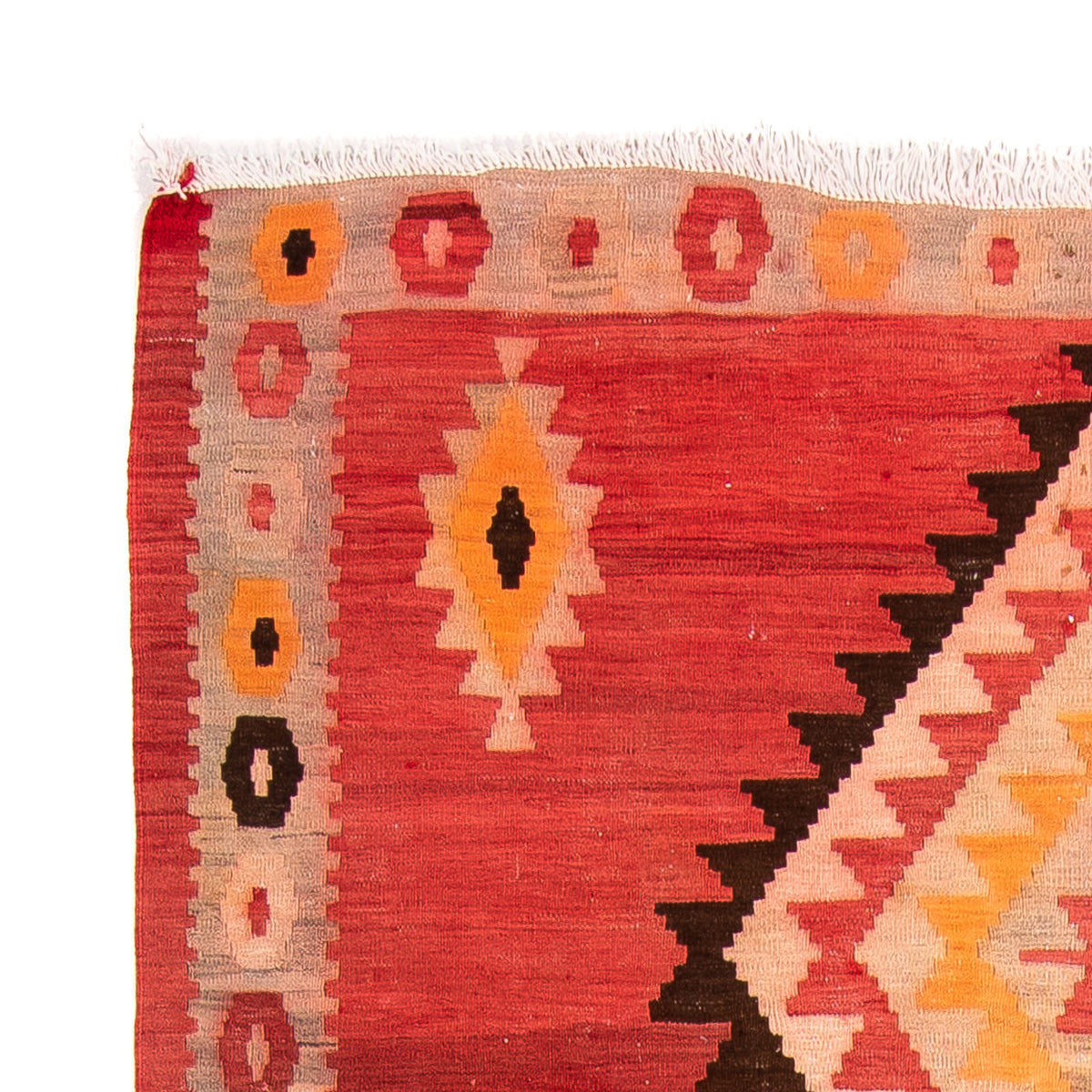 Kelim-matta - gammal - 283 x 142 cm - flerfärgad