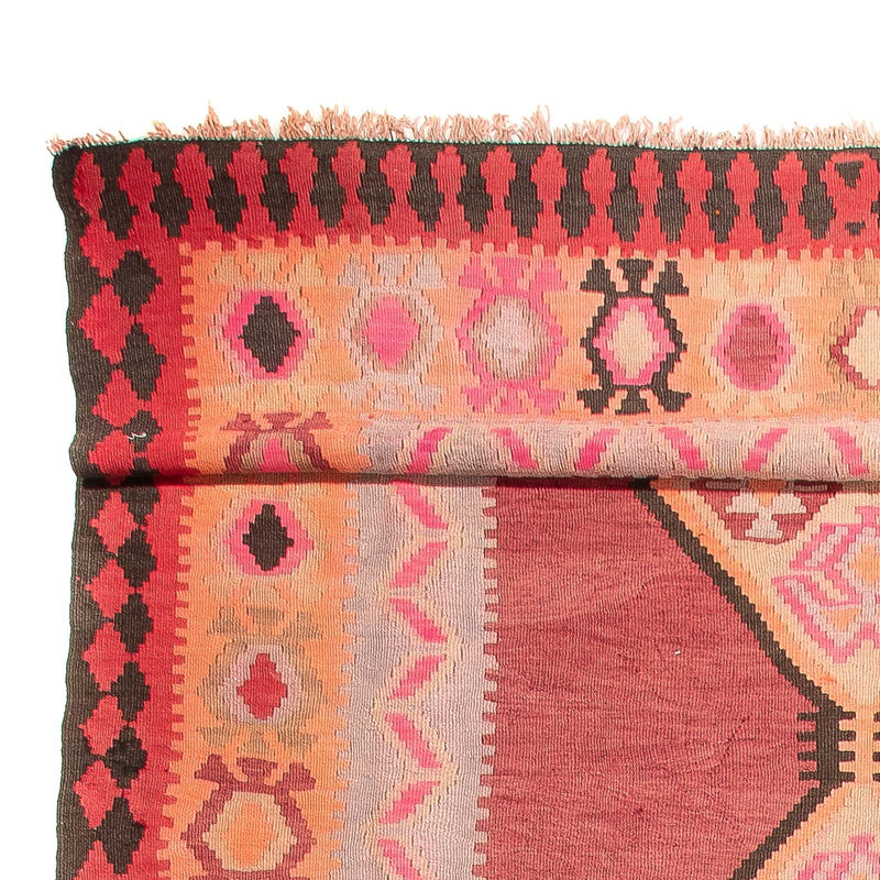 Runner Kelim-matta - gammal - 435 x 200 cm - ljusröd