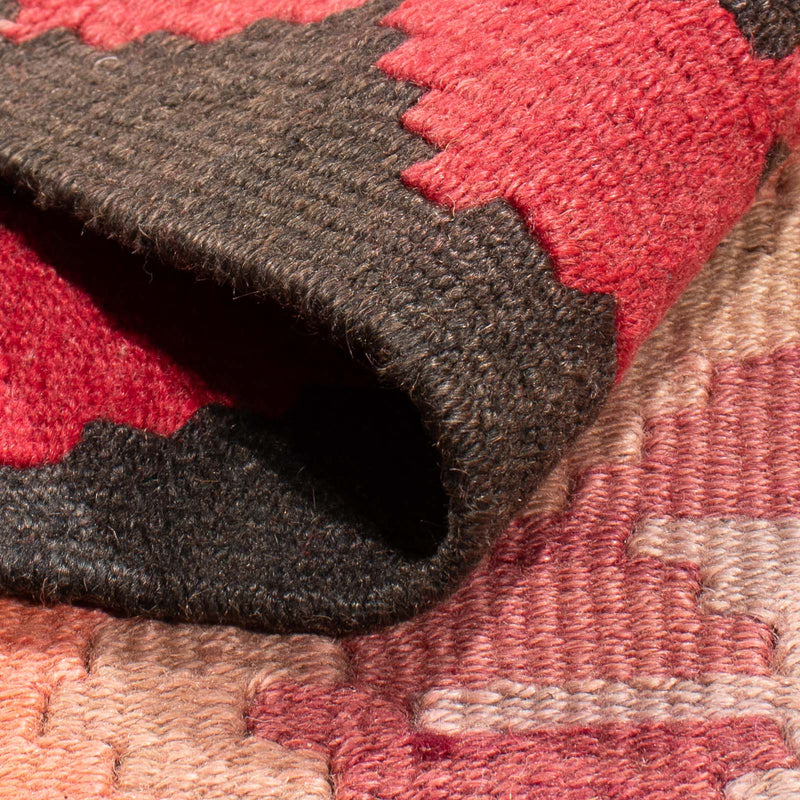 Runner Kelim-matta - gammal - 435 x 200 cm - ljusröd