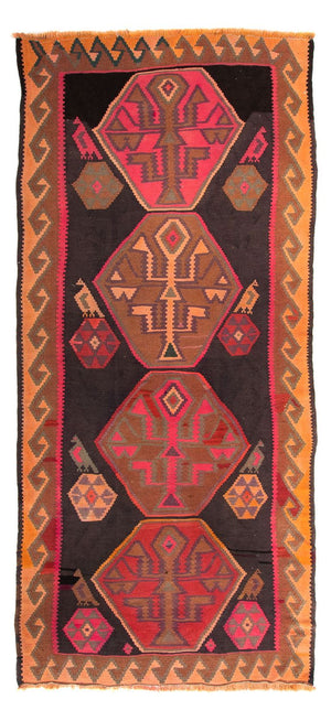 Runner Kelim-matta - gammal - 340 x 150 cm - flerfärgad