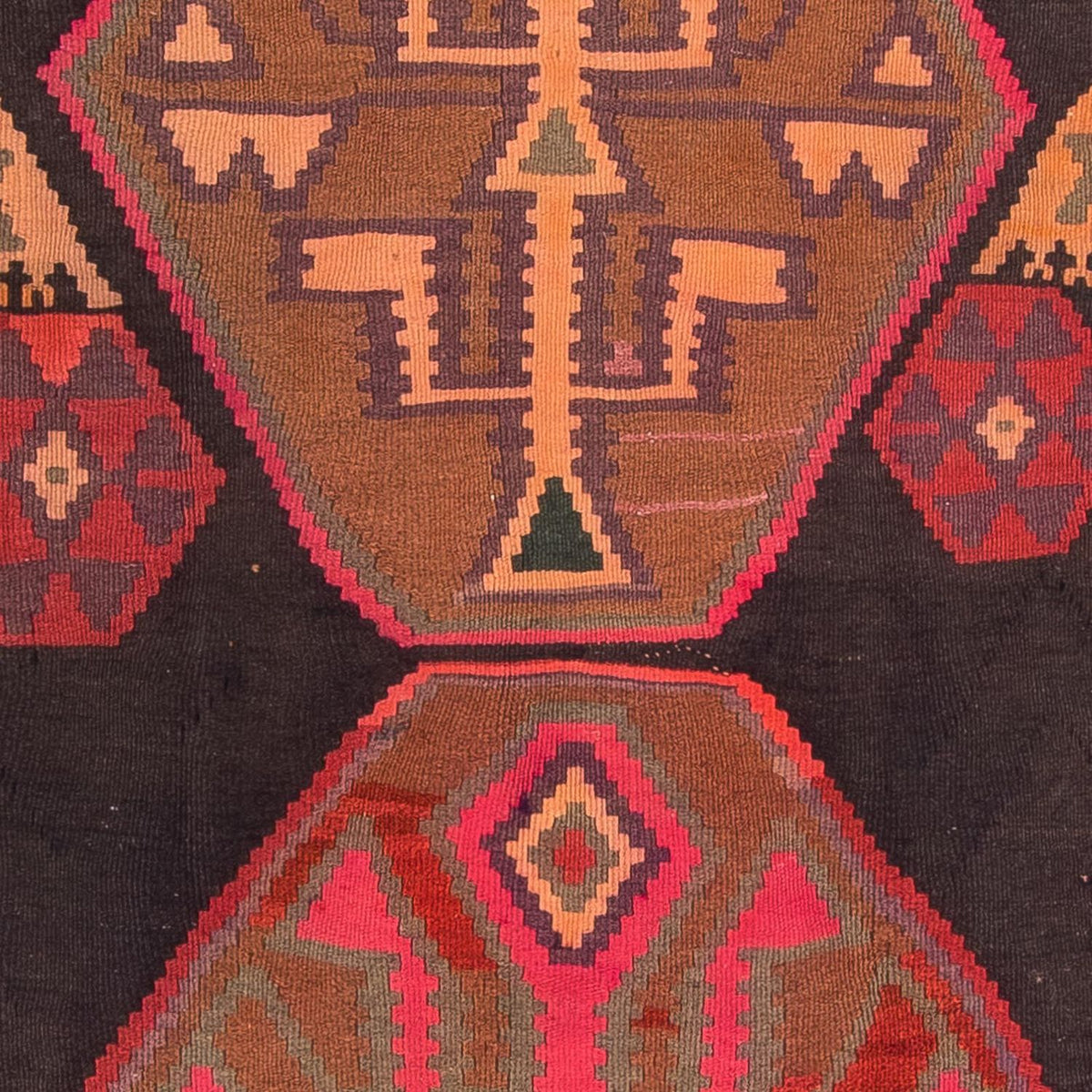 Runner Kelim-matta - gammal - 340 x 150 cm - flerfärgad