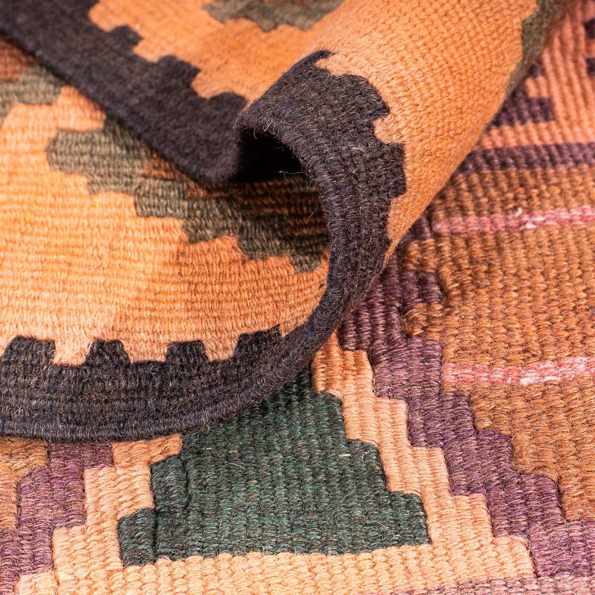 Runner Kelim-matta - gammal - 340 x 150 cm - flerfärgad