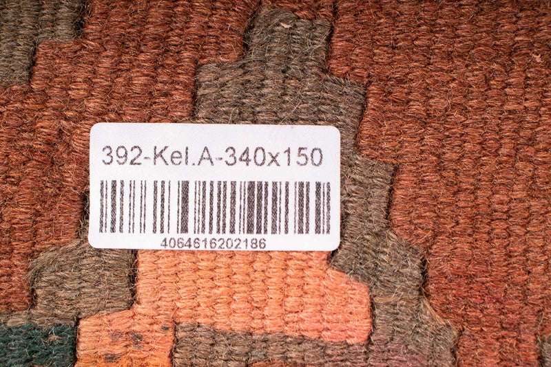 Runner Kelim-matta - gammal - 340 x 150 cm - flerfärgad