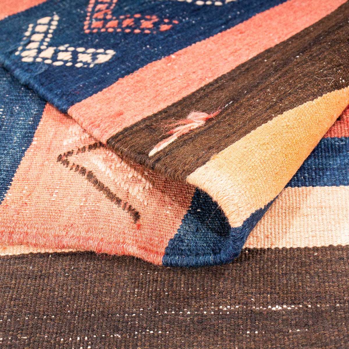 Runner Kelim-matta - gammal - 345 x 130 cm - flerfärgad